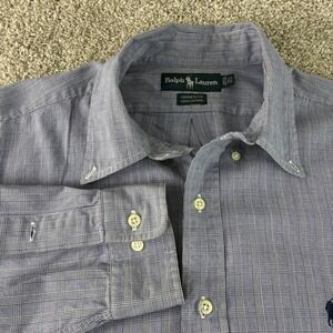 Ralph Lauren Yarmouth Mens 16.5 36‎ Long Sleeve Plaid Button Dress Shirt Career